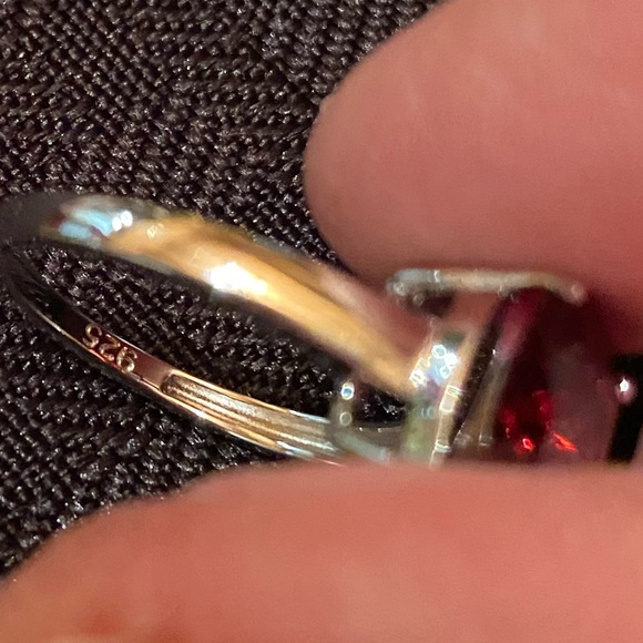 3.9 Carat Cushion Cut Vintage Garnet CZ Ring - Picture 5 of 5